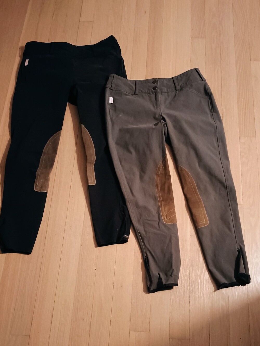 Lot Of 2  Tailored SportsmanRiding Breeches  Suede Knee Black and Gray 28 USA
